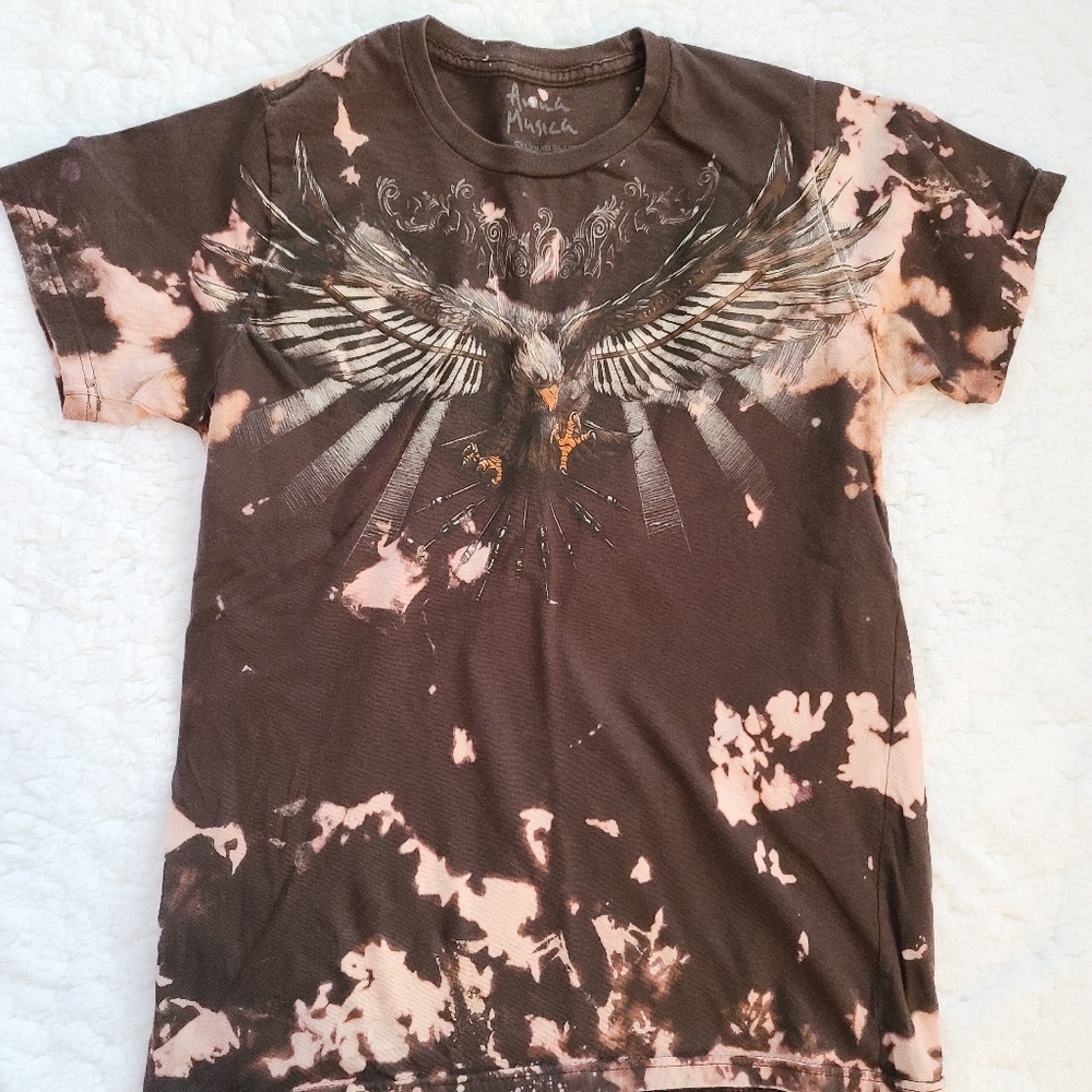 Custom Bleach Dye Eagle Anima Musica Tee